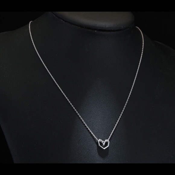 Sterling Silver Open Heart Necklace - Picture 8 of 8